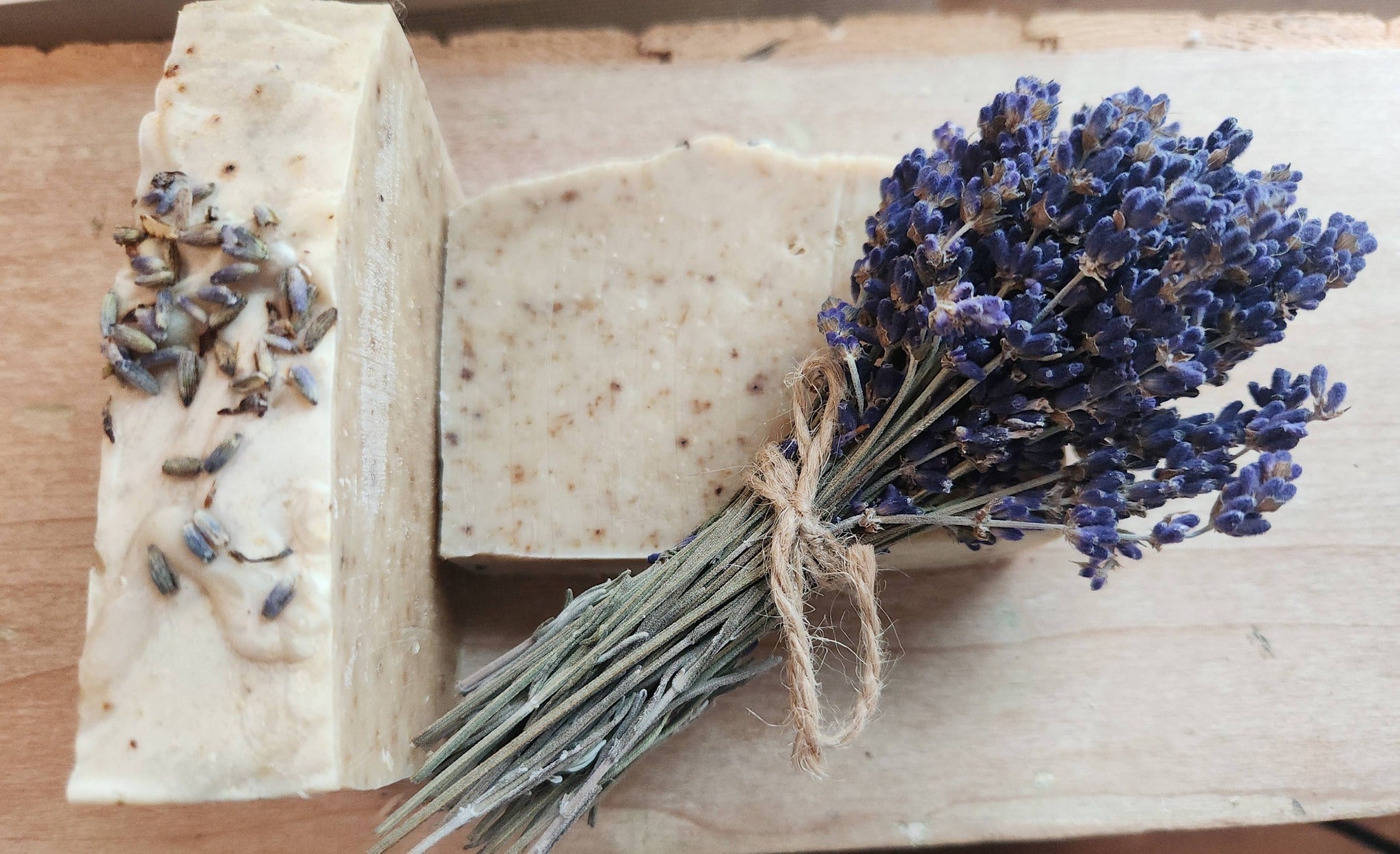 Lavender Goat Milk Soap with crushed lavender buds